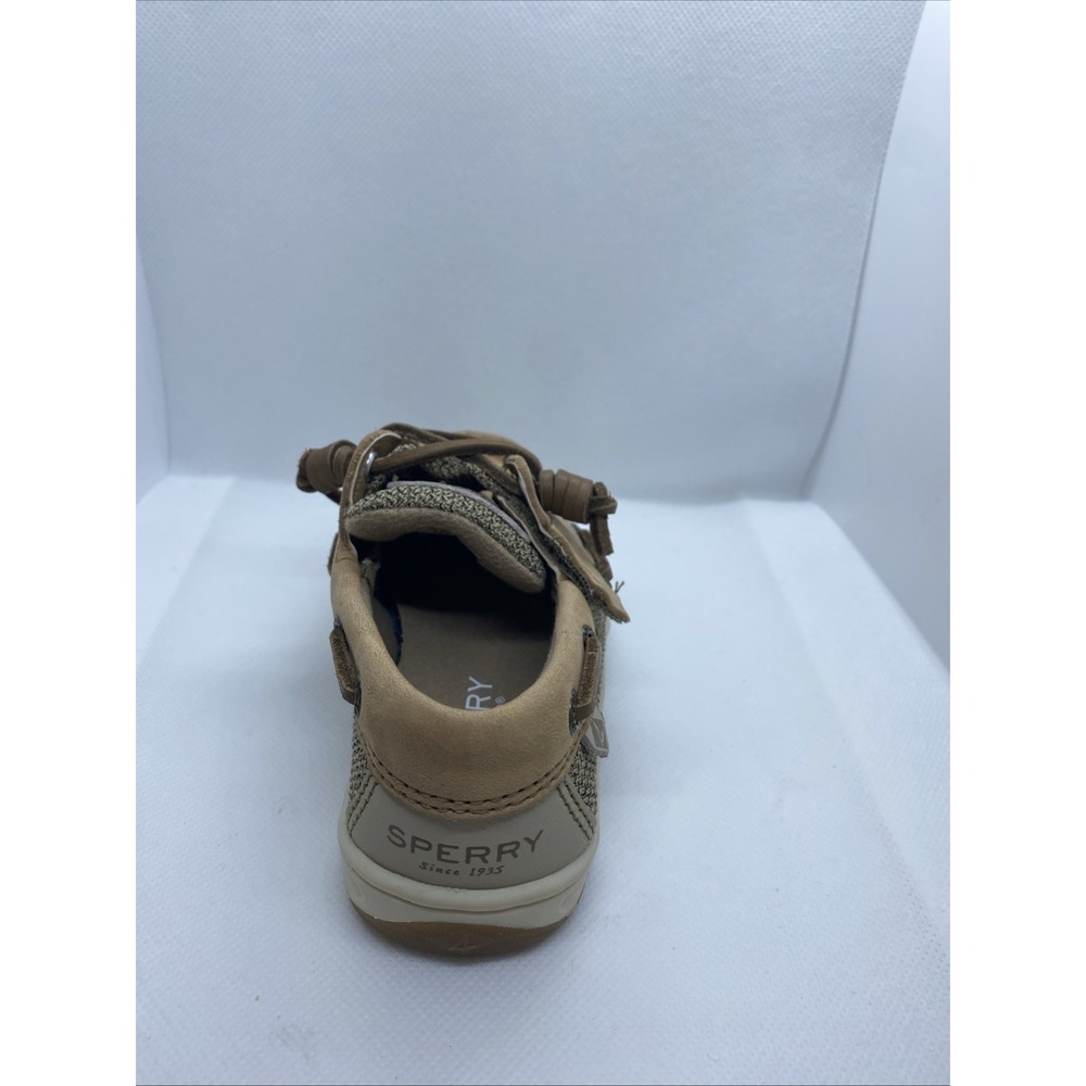 Sperry Top Sider Boat Shoes Girls Toddler Hook And Loop 8M Slip On Tan - Picture 4 of 11